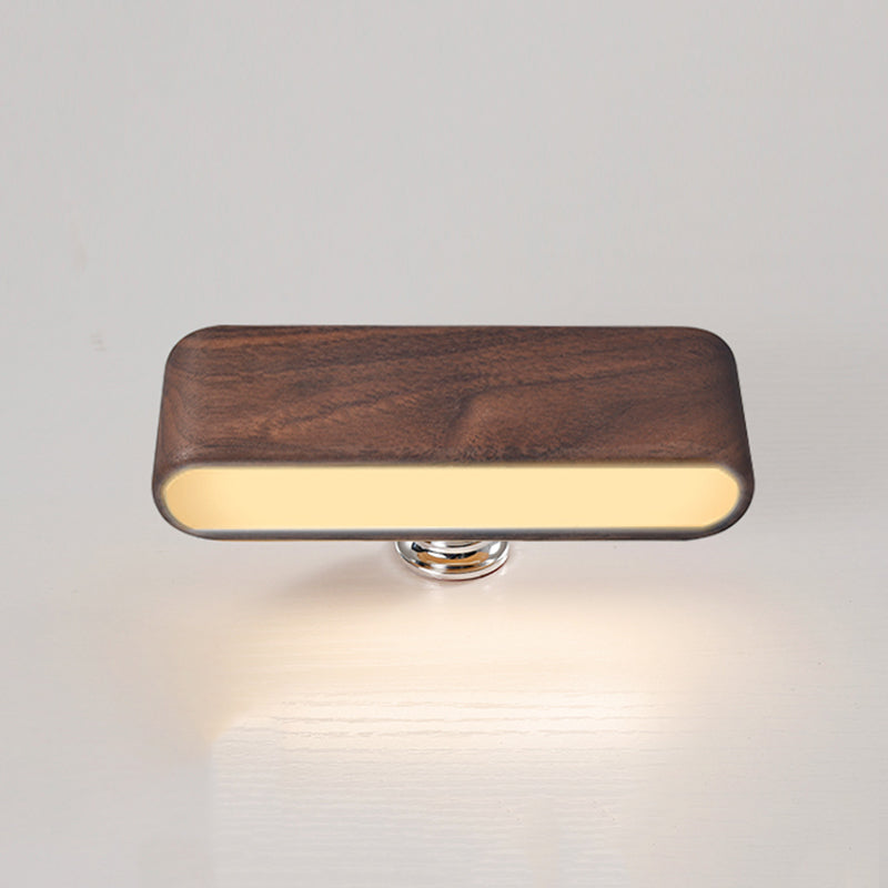 Simplicidad nórdica Luces de madera de madera Rectatable Rectangular Creative LED Lámpara de pared para dormitorio