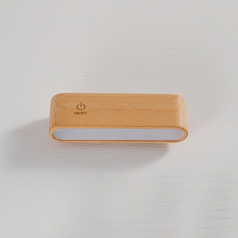 Simplicidad nórdica Luces de madera de madera Rectatable Rectangular Creative LED Lámpara de pared para dormitorio