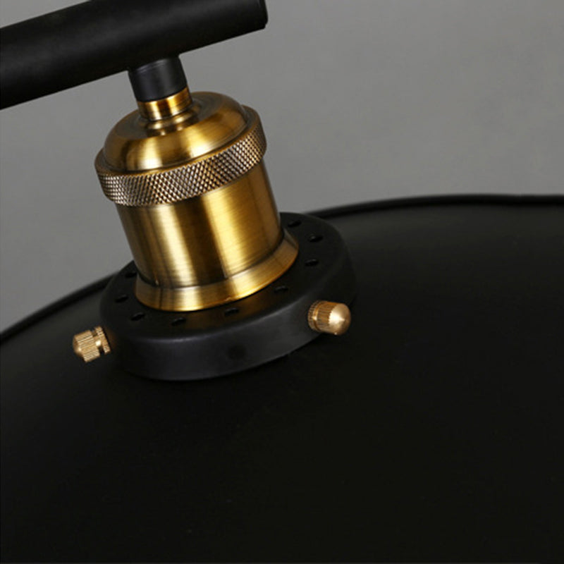 Black 3-Light Pulley Island Pendant Light in Industrial Retro Style Wrought Iron Hanging Lamp for Dining Room