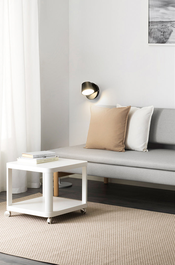 350 ° roteerbare cilindrische LED -wandlamp eigentijds minimalisme Bedide LED leeslampje met onafhankelijke schakelaarontwerp