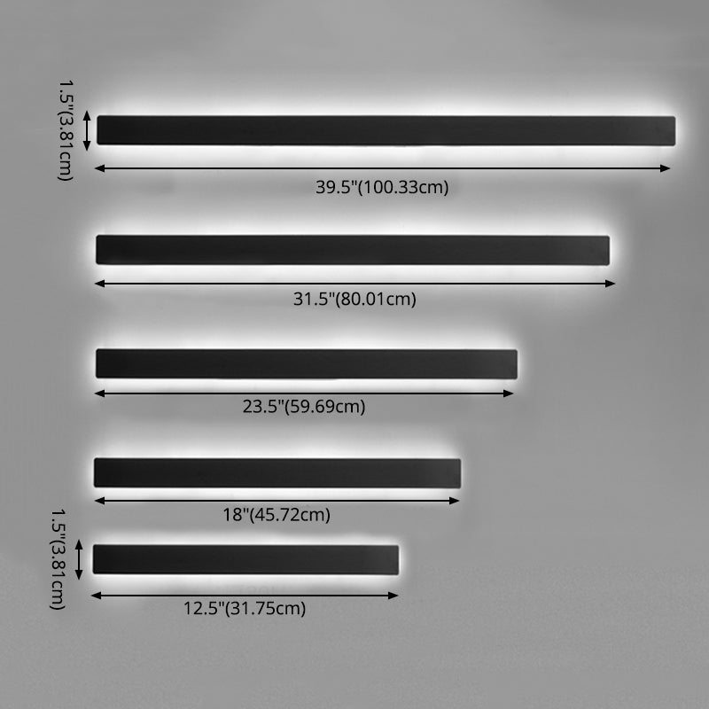 Estilo moderno de estilo minimalista de montaje lineal montura de pared de metal de pared de pared de pared lámpara para sala de estar