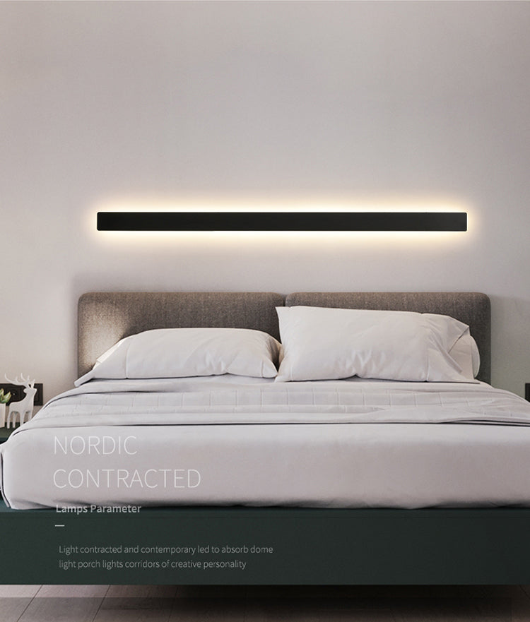 Estilo moderno de estilo minimalista de montaje lineal montura de pared de metal de pared de pared de pared lámpara para sala de estar