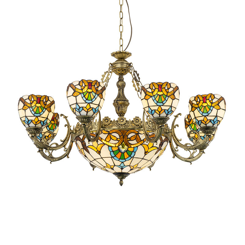 Luminaire ludique en forme de bol Talage de vitrail de style tiffany