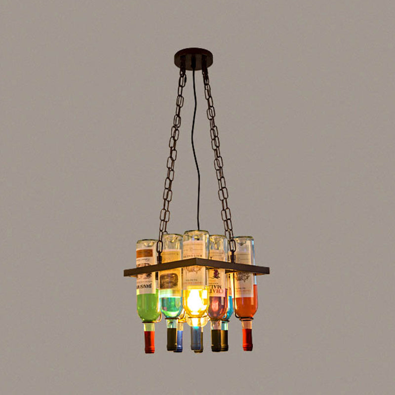 Muti-kleur plafond kroonluchter hanger industriële metalen flessen hanger plafond armatuur lamp