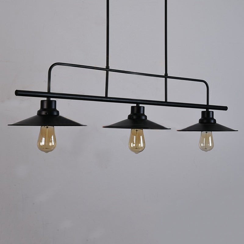 Metal 3 Lights Island Pendant Lighting Flared Industrial Island Light Fixtures for Dining Room