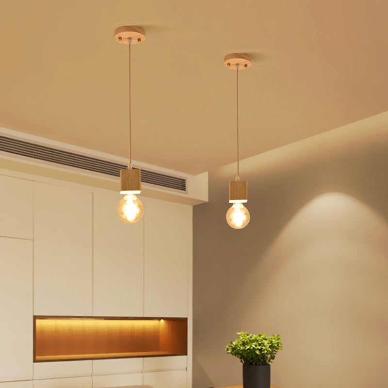 Petite salle à manger pendentif éclairage en bois 1 la tête simplicité de plafond suspendu