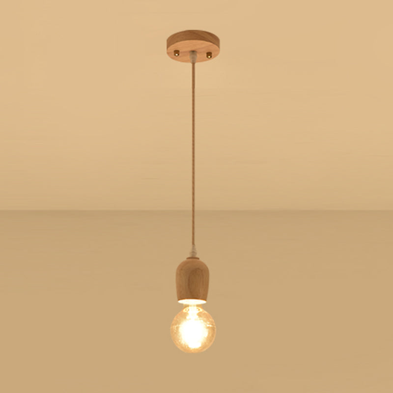 Petite salle à manger pendentif éclairage en bois 1 la tête simplicité de plafond suspendu