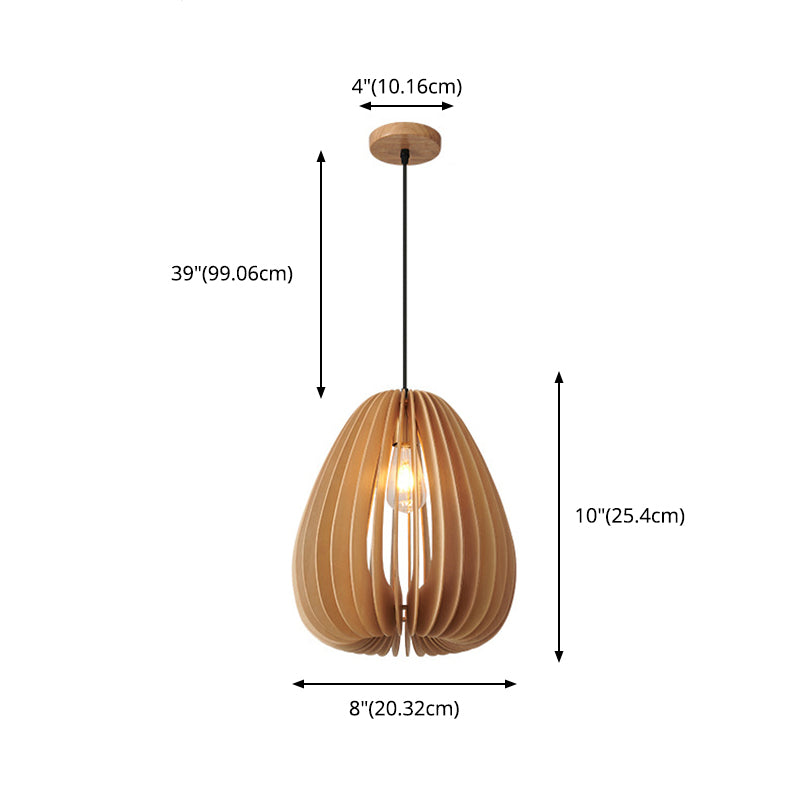 Lampada a sospensione a pendente a legna la luce del soffitto a 1 luce contemporanea per sala da pranzo