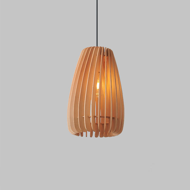 Lampada a sospensione a pendente a legna la luce del soffitto a 1 luce contemporanea per sala da pranzo