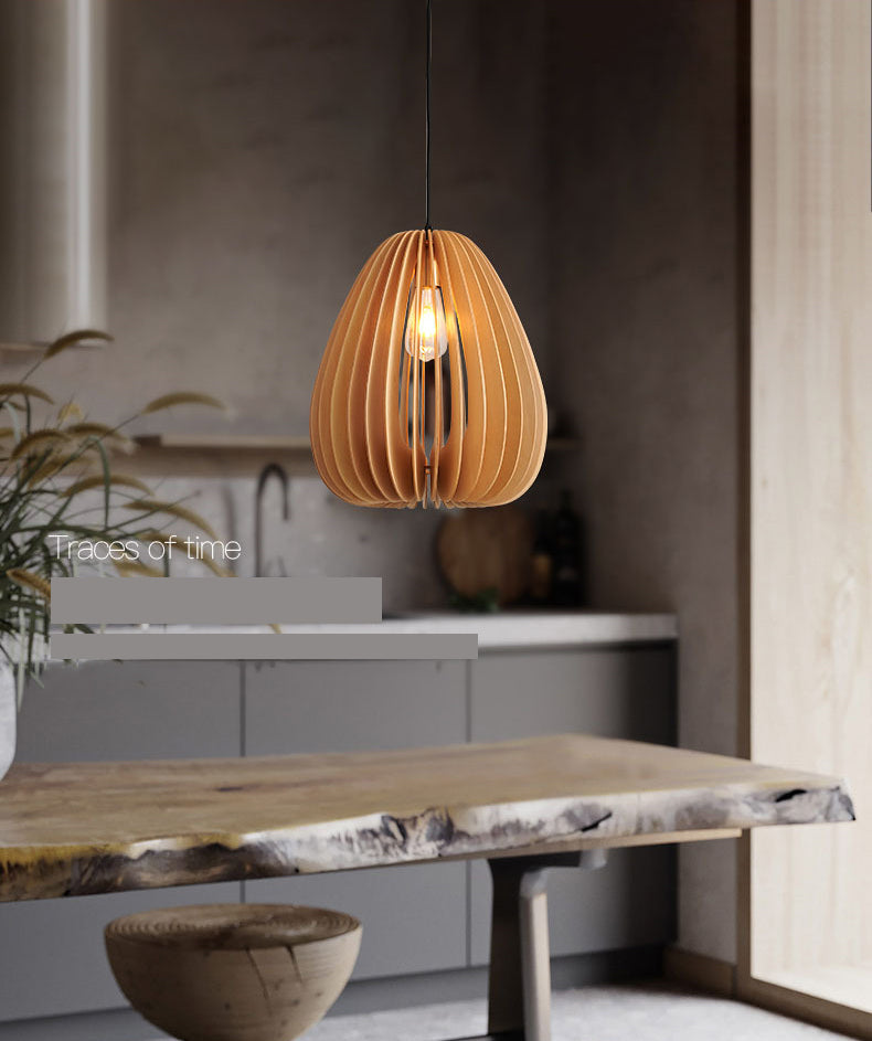 Lampada a sospensione a pendente a legna la luce del soffitto a 1 luce contemporanea per sala da pranzo