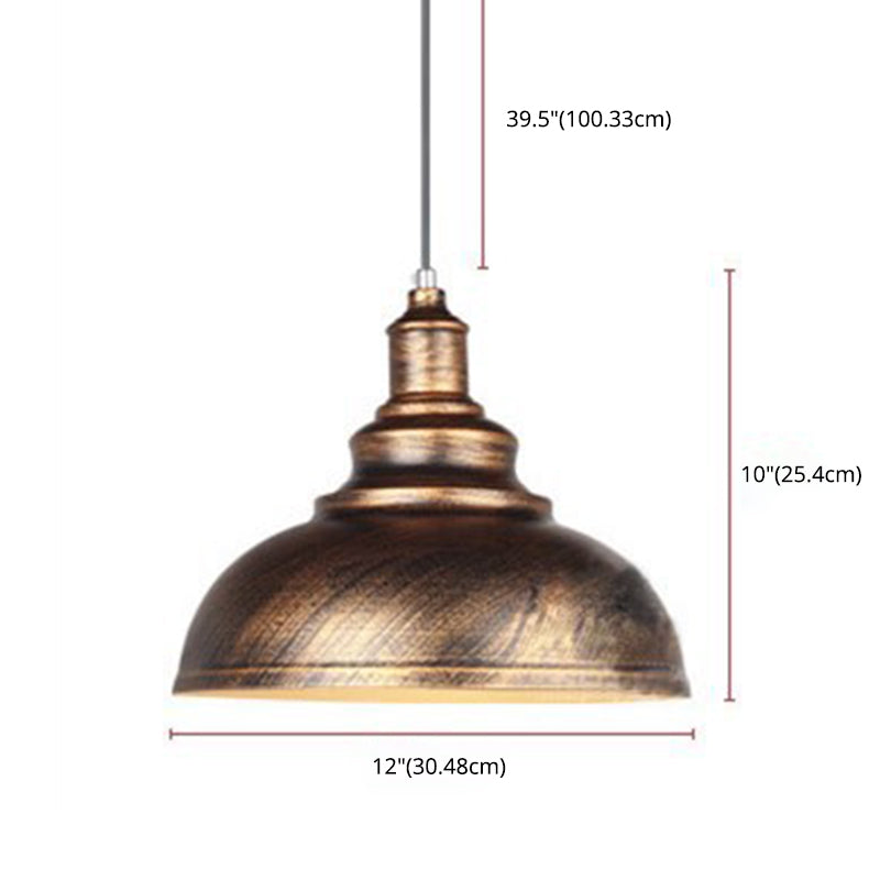 1 Light Dome Light Light Metal Industrial Metal Light con cordón colgante para restaurante