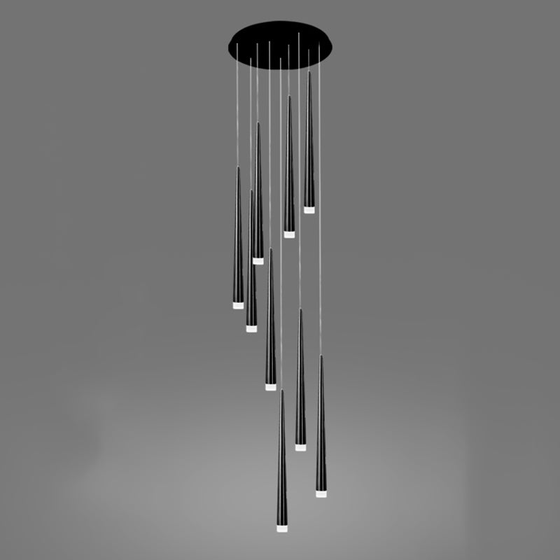 Spiral Hanging Light Fixtures Modern Simple Acrylic Ceiling Pendant for Stairwell