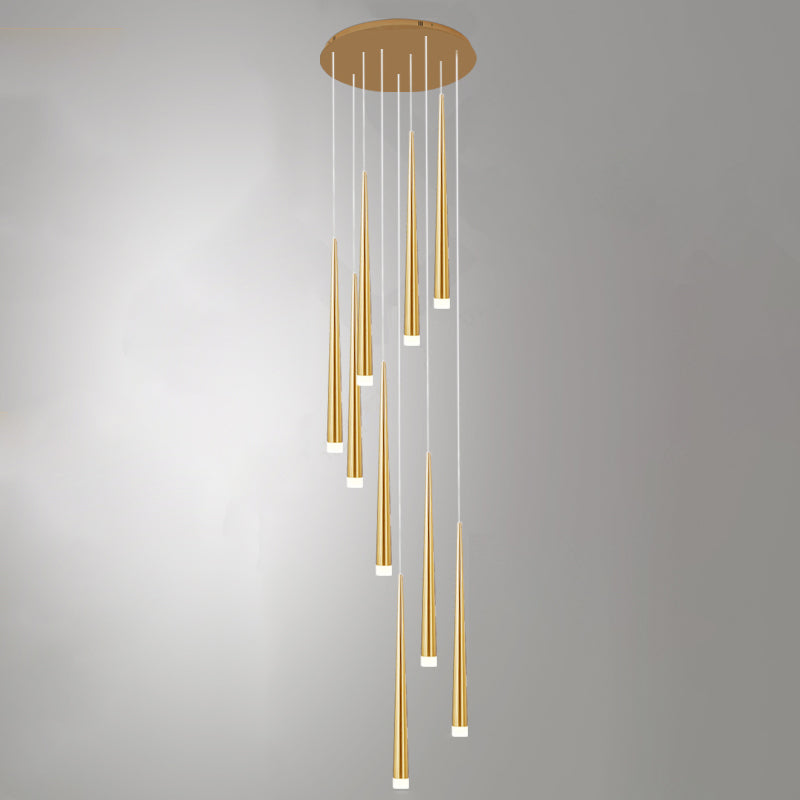Spiral Hanging Light Fixtures Modern Simple Acrylic Ceiling Pendant for Stairwell
