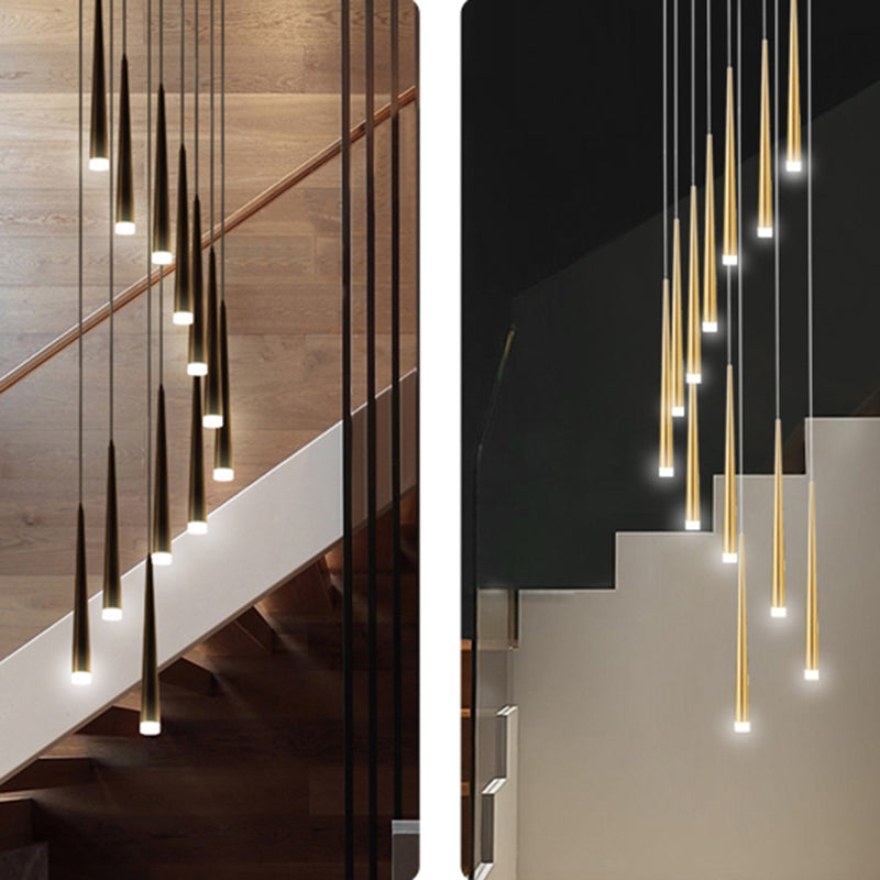 Spiral Hanging Light Fixtures Modern Simple Acrylic Ceiling Pendant for Stairwell