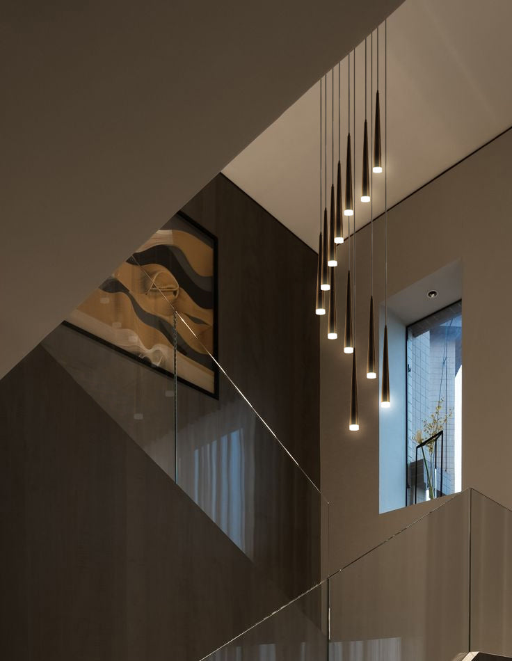 Spiral Hanging Light Fixtures Modern Simple Acrylic Ceiling Pendant for Stairwell