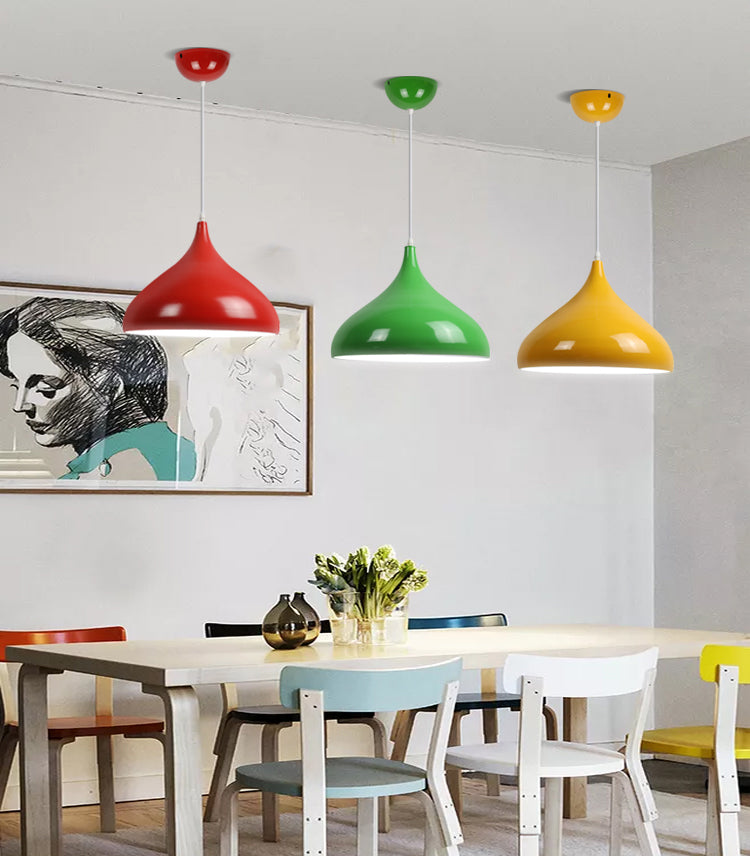 1 Light Onion Pendant Lighting Retro Industrial Style Metal Pendant Ceiling Lights for Restaurant