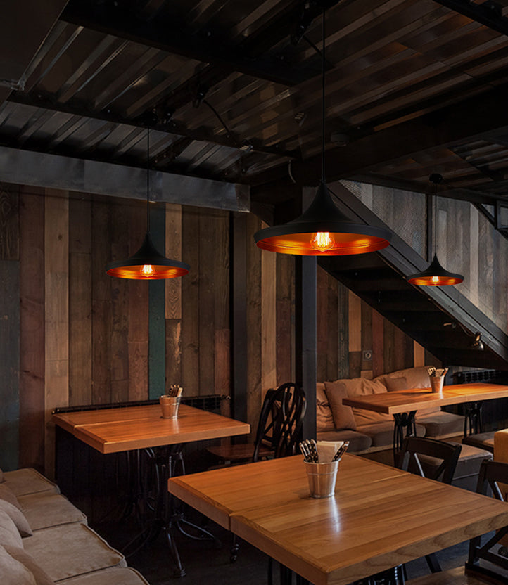 1 Light Schoolhouse Hanging Pendant Lights Industrial Style Metallic Pendant Ceiling Lights