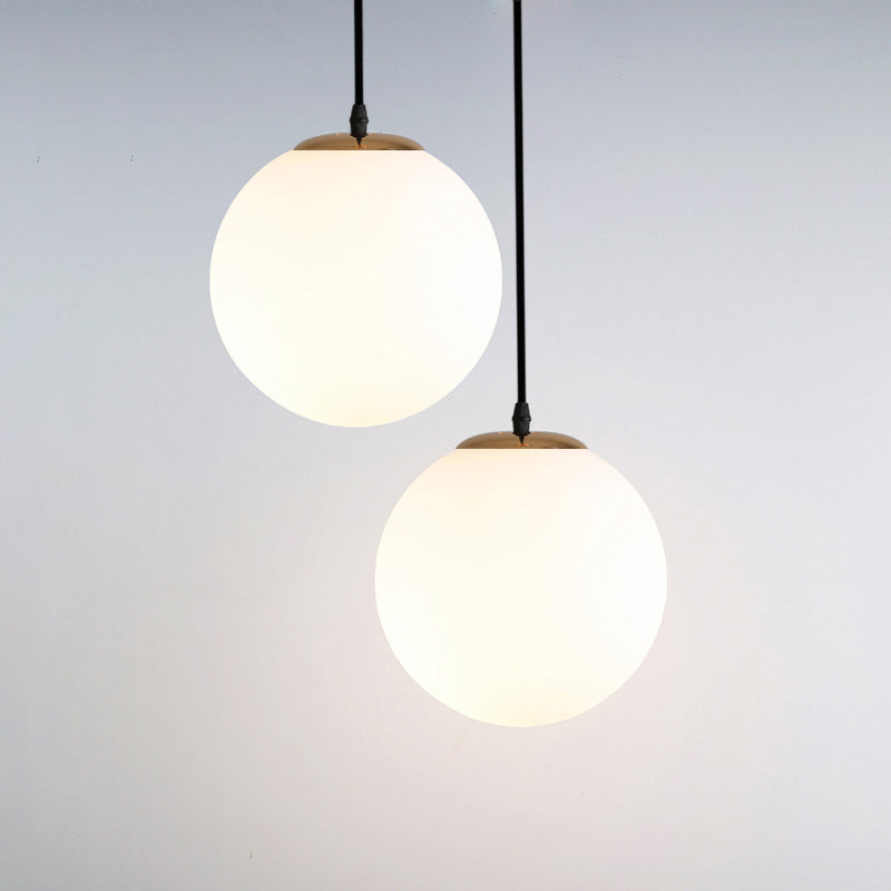 1 globe léger peinnant plafonniers industriels en verre de lait en verre pendant luminaires pour le restaurant