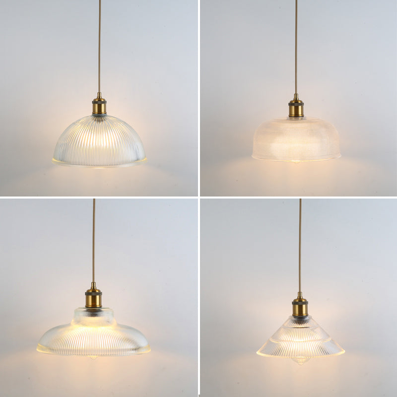 1 pendentif suspendu léger Style industriel en verre transparent plafond