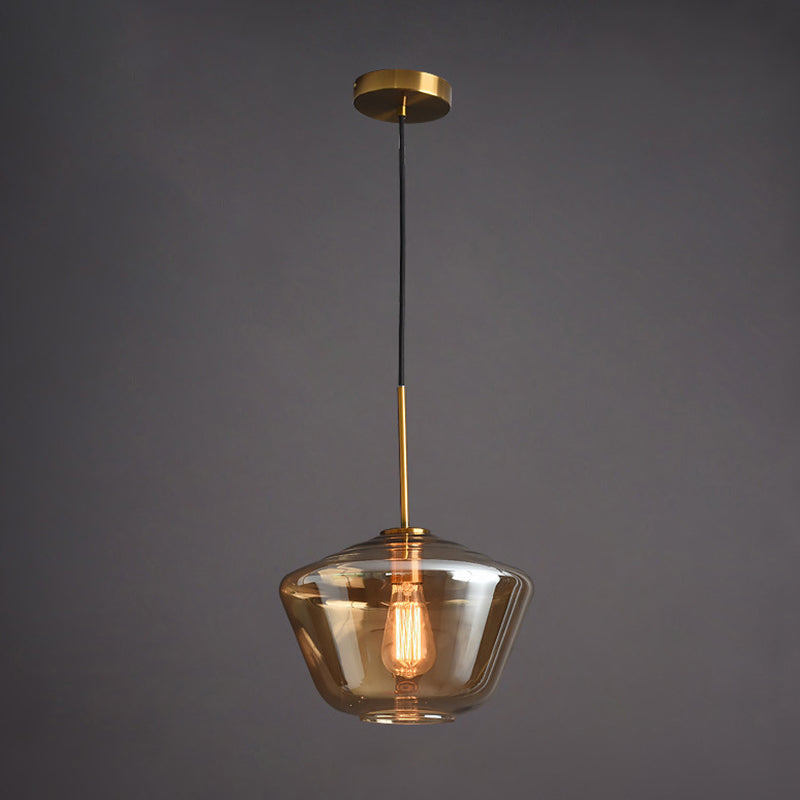 1 pendentif suspendu léger de style industriel en verre