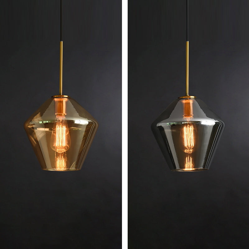 1 pendentif suspendu léger de style industriel en verre