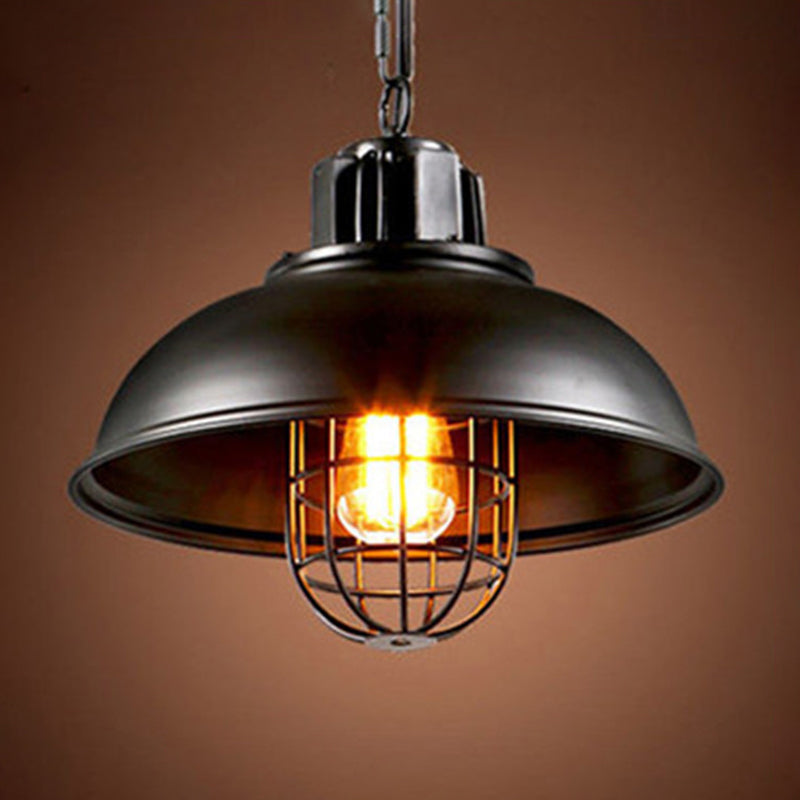 1 Light Dome Light Light Metal Industrial Metal Light con cordón colgante para restaurante