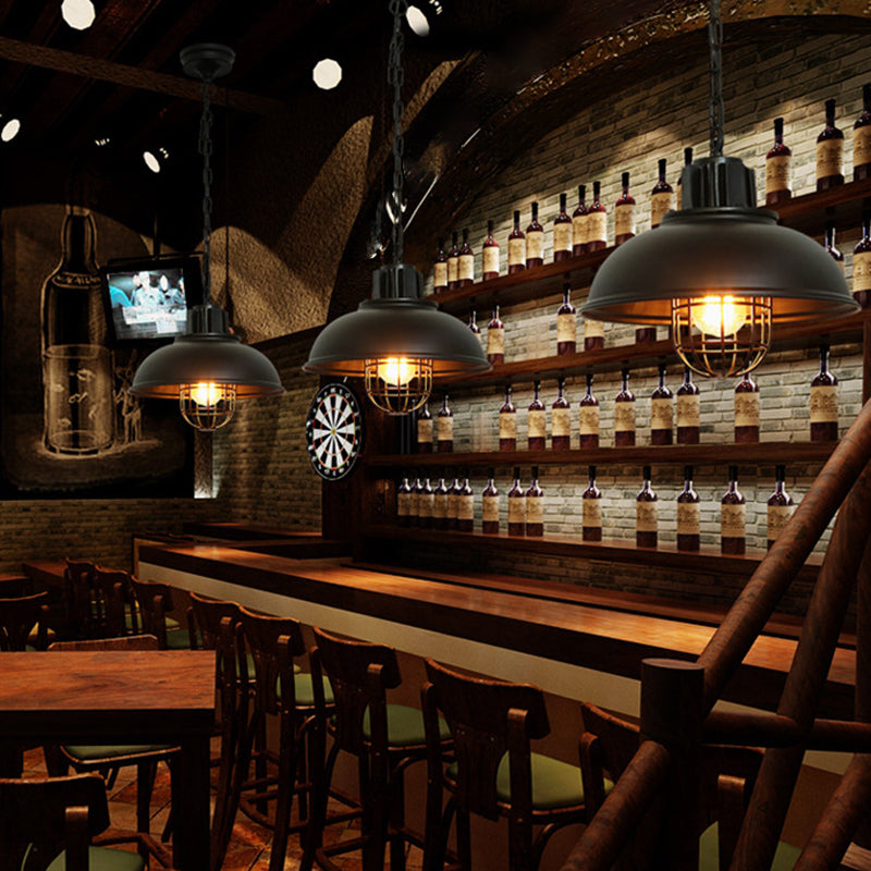 1 Light Dome Light Light Metal Industrial Metal Light con cordón colgante para restaurante