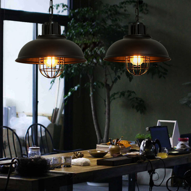 1 Light Dome Light Light Metal Industrial Metal Light con cordón colgante para restaurante