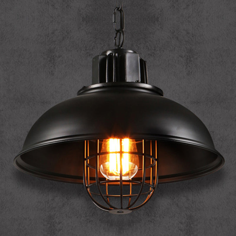 1 Light Dome Light Light Metal Industrial Metal Light con cordón colgante para restaurante