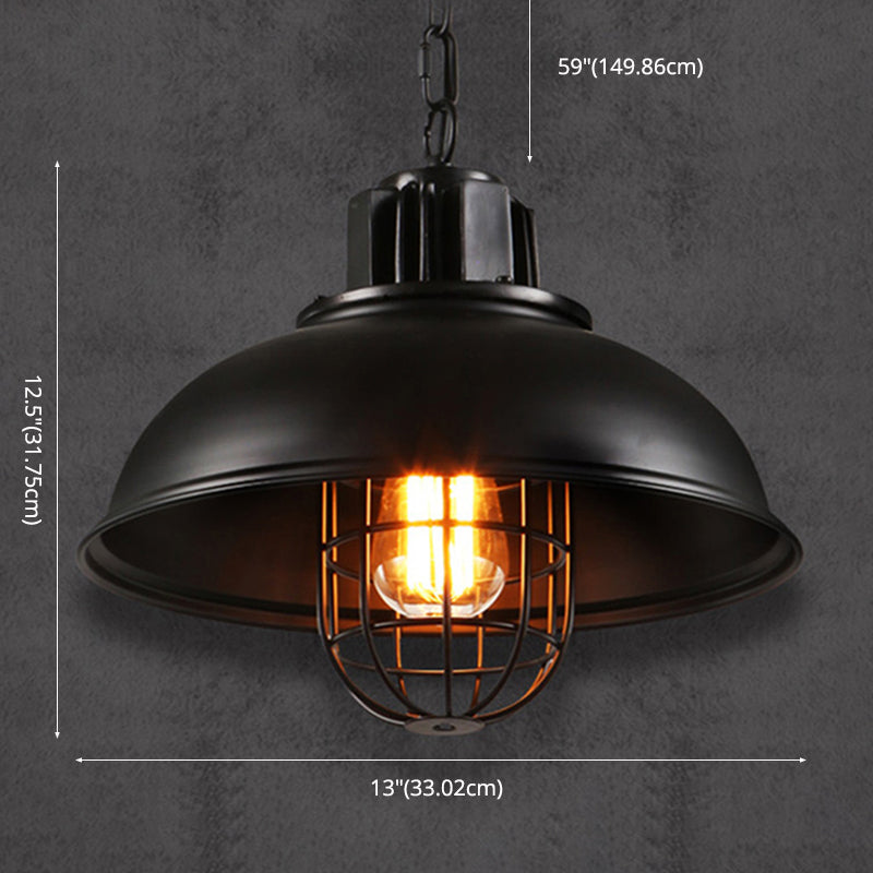 1 Light Dome Light Light Metal Industrial Metal Light con cordón colgante para restaurante