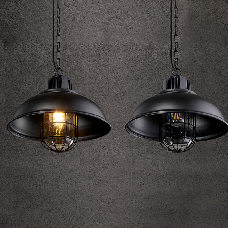 1 Light Dome Light Light Metal Industrial Metal Light con cordón colgante para restaurante