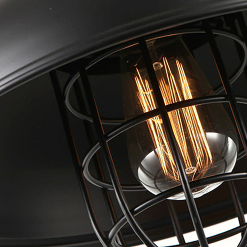1 Light Dome Light Light Metal Industrial Metal Light con cordón colgante para restaurante