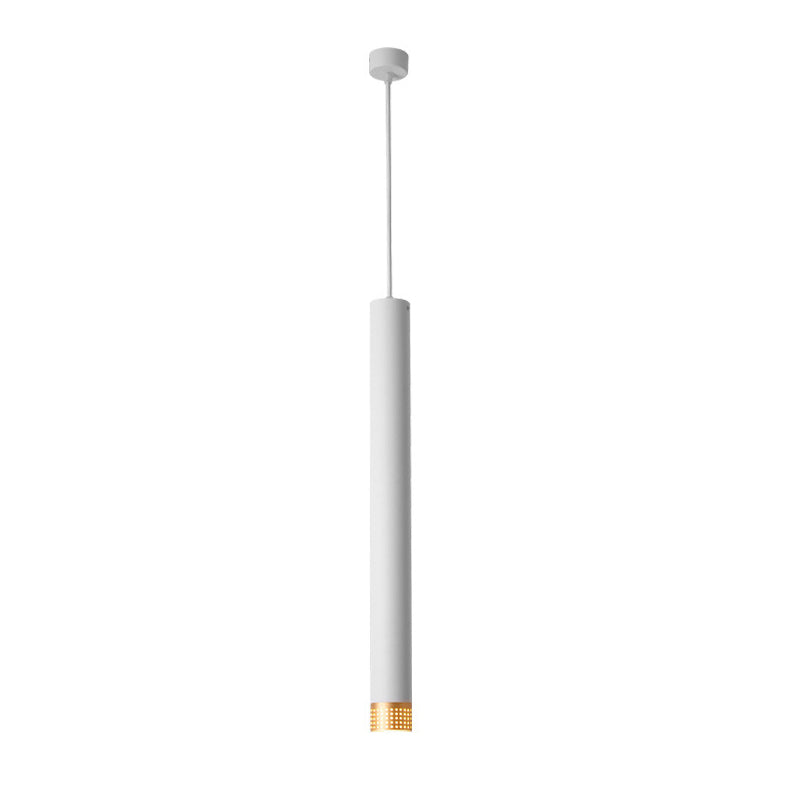 Aluminum Tube Shade Suspension Light Minimalist LED Ceiling Pendant with Beehive Design
