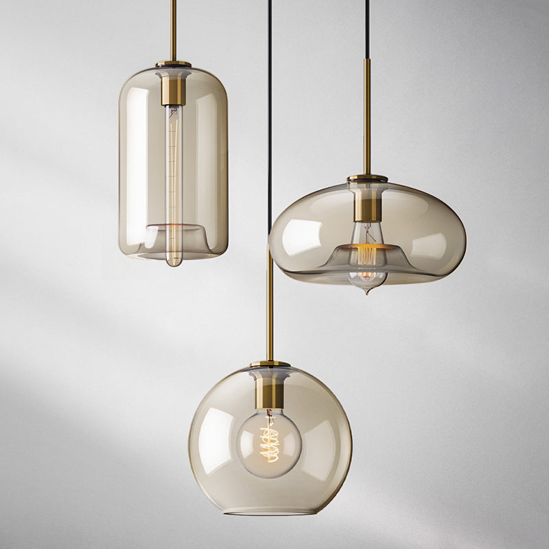 1 pendentif suspendu léger Style industriel en verre transparent plafond