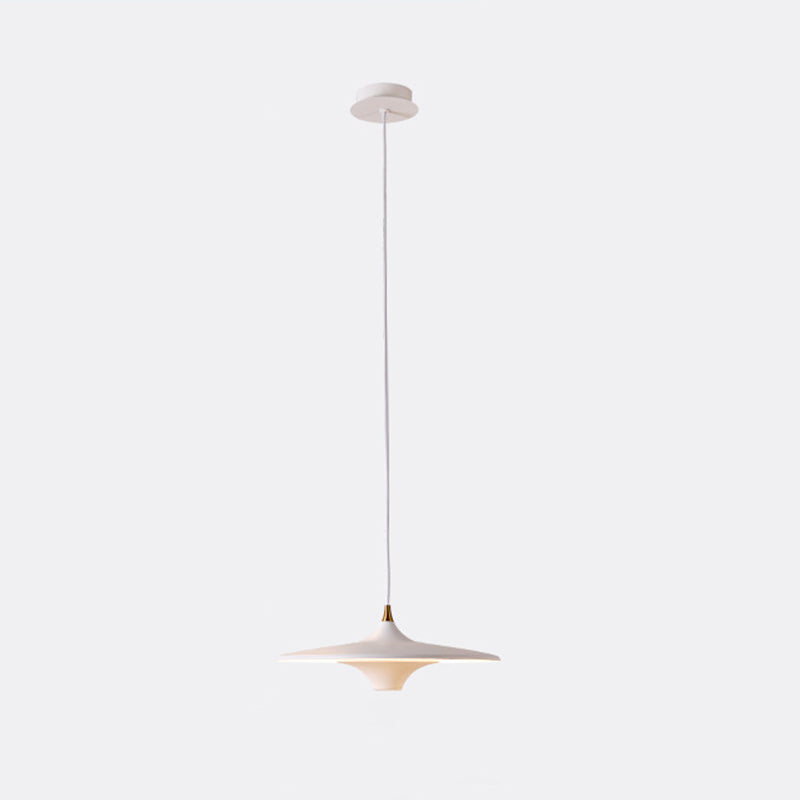 Flying Saucer Bedside Suspension Light Metallic 1 Bulb Minimalist LED Pendant Lamp