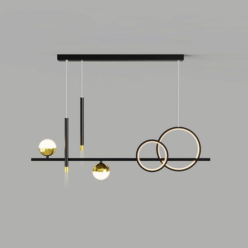 Luce a sospensione lineare dell'isola lineare in alluminio in moderna luce del soffitto in ferro battuto in stile nordico con ombra acrilica