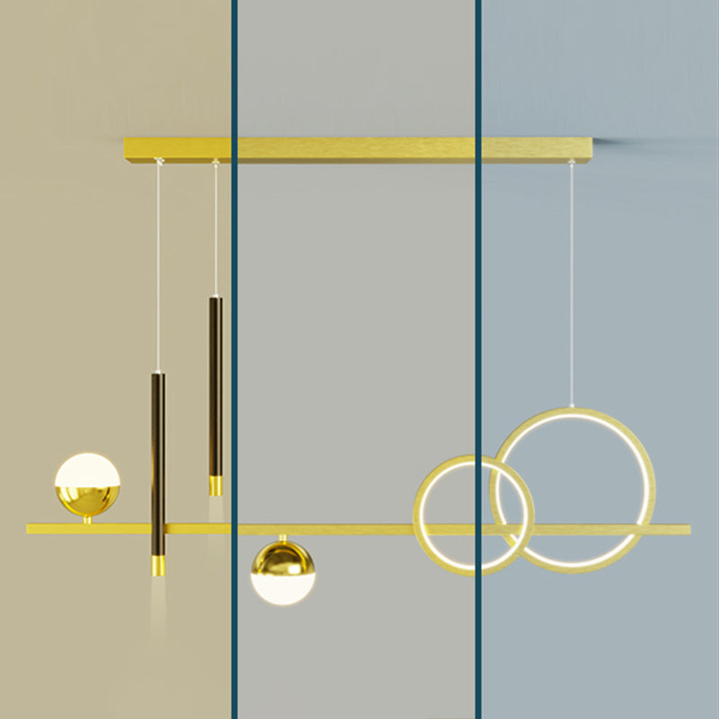 Luce a sospensione lineare dell'isola lineare in alluminio in moderna luce del soffitto in ferro battuto in stile nordico con ombra acrilica