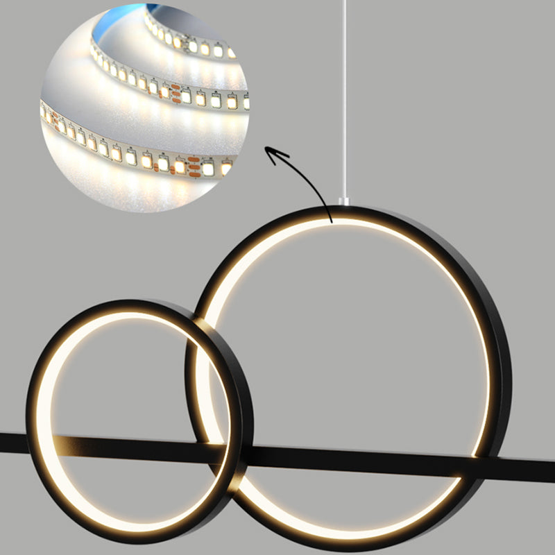 Luce a sospensione lineare dell'isola lineare in alluminio in moderna luce del soffitto in ferro battuto in stile nordico con ombra acrilica