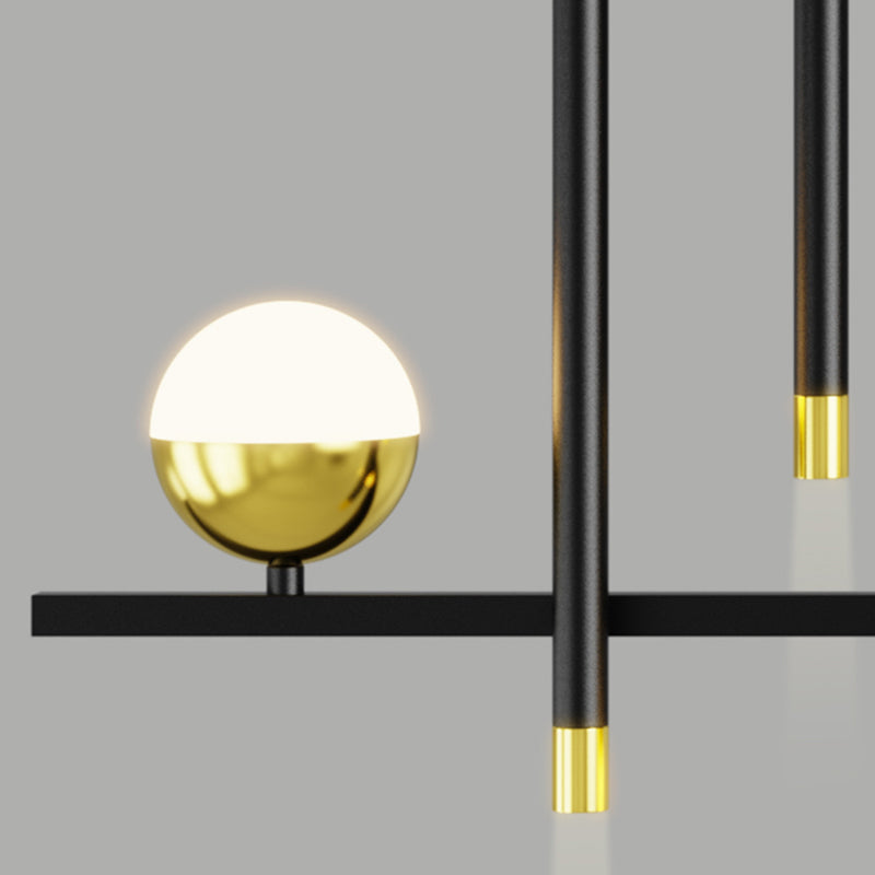 Luce a sospensione lineare dell'isola lineare in alluminio in moderna luce del soffitto in ferro battuto in stile nordico con ombra acrilica