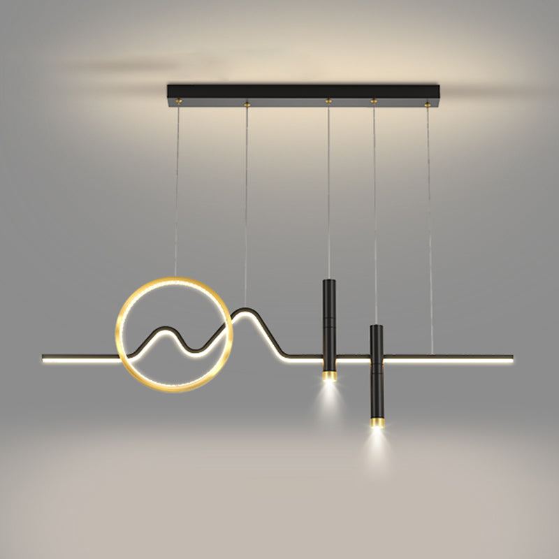 Luce a ciondolo dell'isola a led in ferro battuto nella moderna luce del soffitto acrilico in stile creativo per sala da pranzo