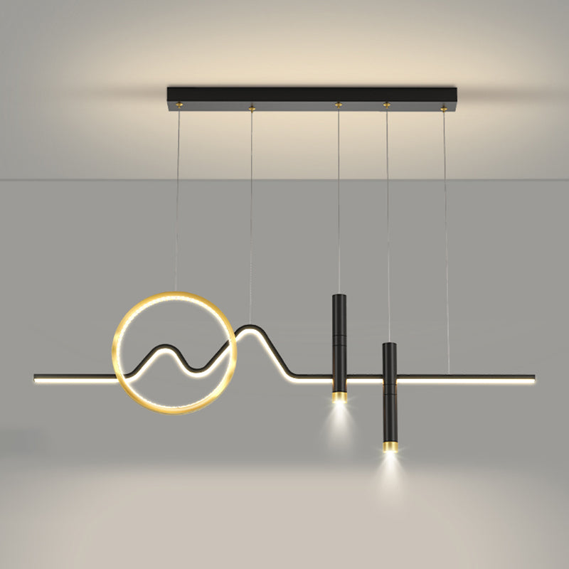 Luce a ciondolo dell'isola a led in ferro battuto nella moderna luce del soffitto acrilico in stile creativo per sala da pranzo