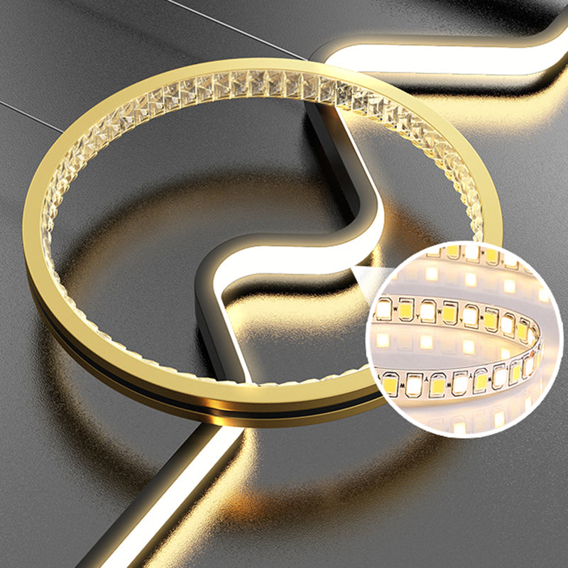 Luce a ciondolo dell'isola a led in ferro battuto nella moderna luce del soffitto acrilico in stile creativo per sala da pranzo