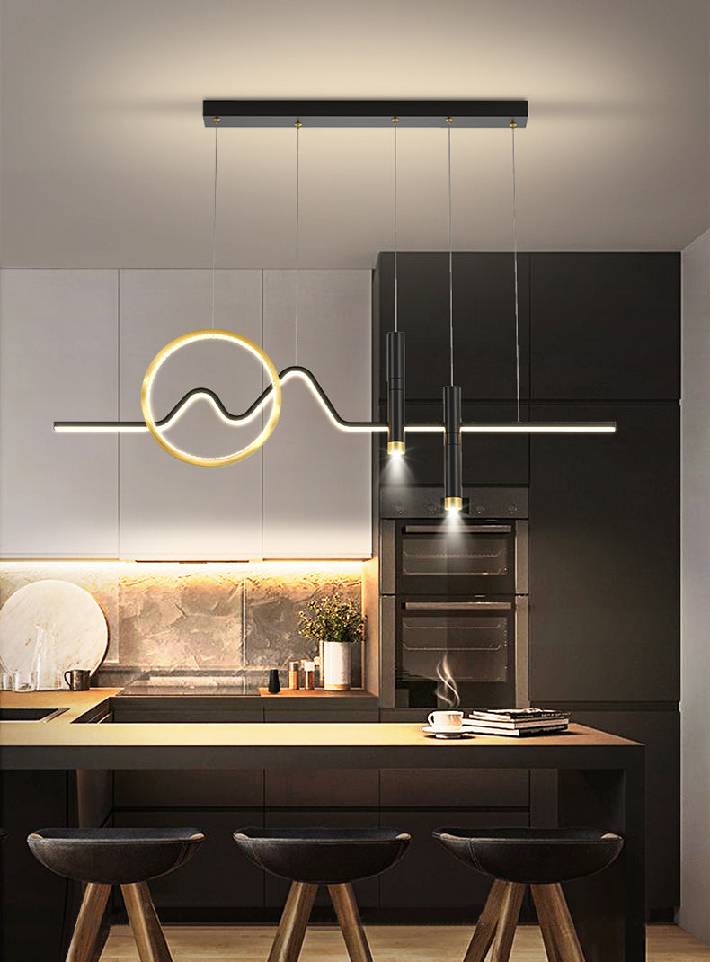 Luce a ciondolo dell'isola a led in ferro battuto nella moderna luce del soffitto acrilico in stile creativo per sala da pranzo