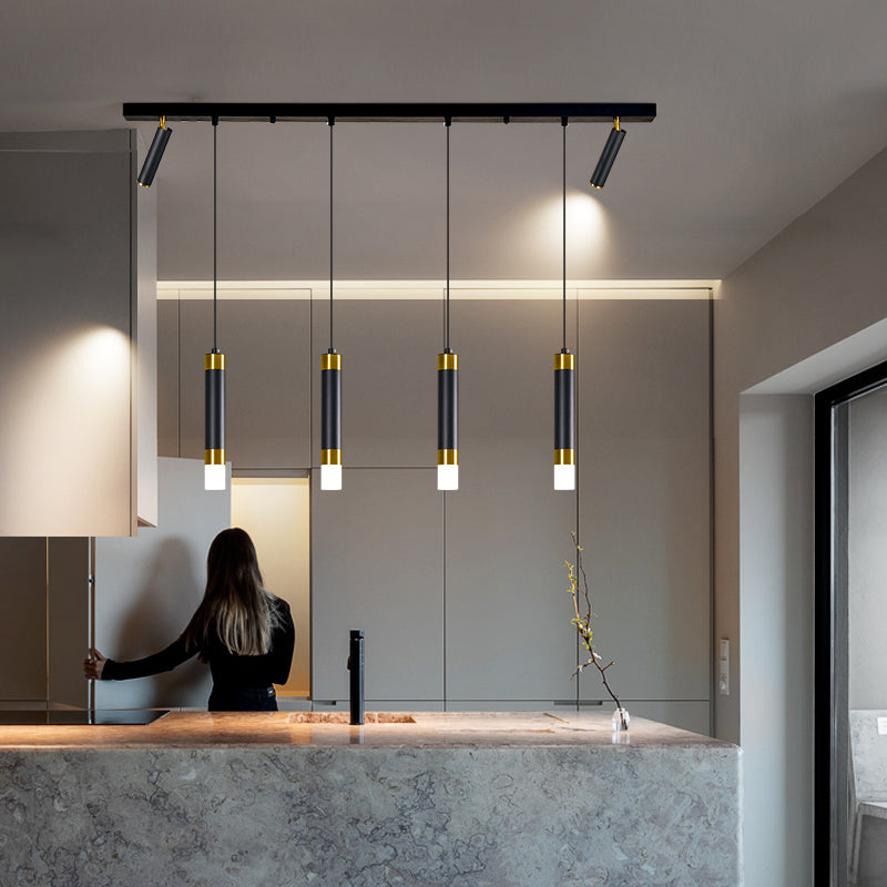 Luce a ciondolo a LED LED LINEARE BLACE LUCE MODERNA CONTRO CONTRO CHE STRANTE LUCE DA ACRILICA