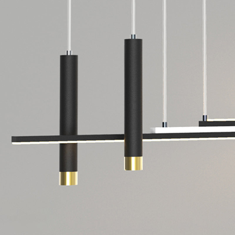 Luce a sospensione dell'isola a LED lineare in alluminio in moderna luce del soffitto in ferro battuto in stile creativo con ombra acrilica