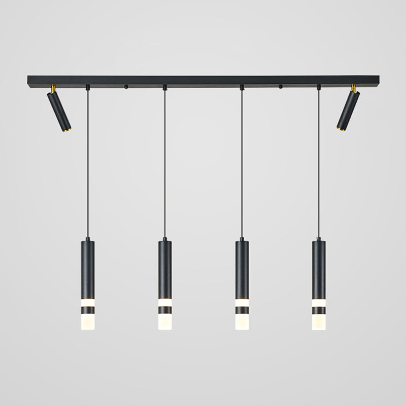 Luce a ciondolo a LED LED LINEAR BLACE Luce a soffitto in ferro battuto in stile moderno con ombra acrilica