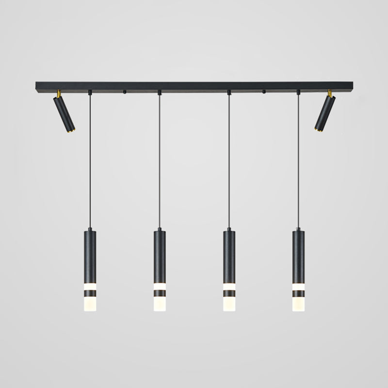 Luce a ciondolo a LED LED LINEAR BLACE Luce a soffitto in ferro battuto in stile moderno con ombra acrilica