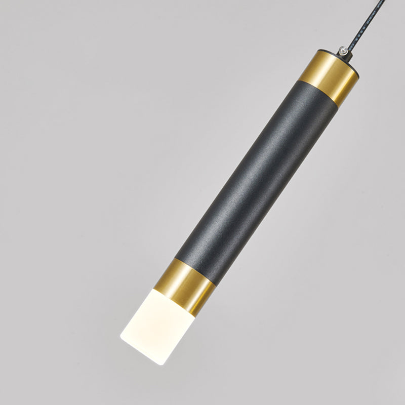 Luce a ciondolo a LED LED LINEAR BLACE Luce a soffitto in ferro battuto in stile moderno con ombra acrilica