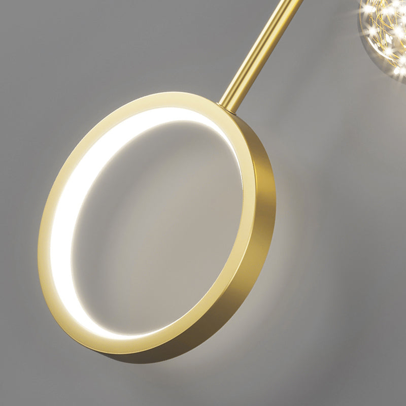 Moderno minimalista sferico a parete lampada montata in vetro a 2 luci luci da parete sconde per camera da letto