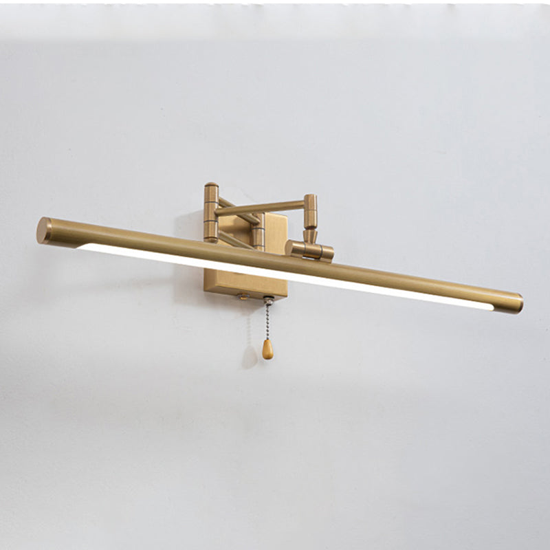 Modern Minimalist Style Cylindrical Wall Mounted Vanity Lights Copper Vanity Lighting for Bathroom
